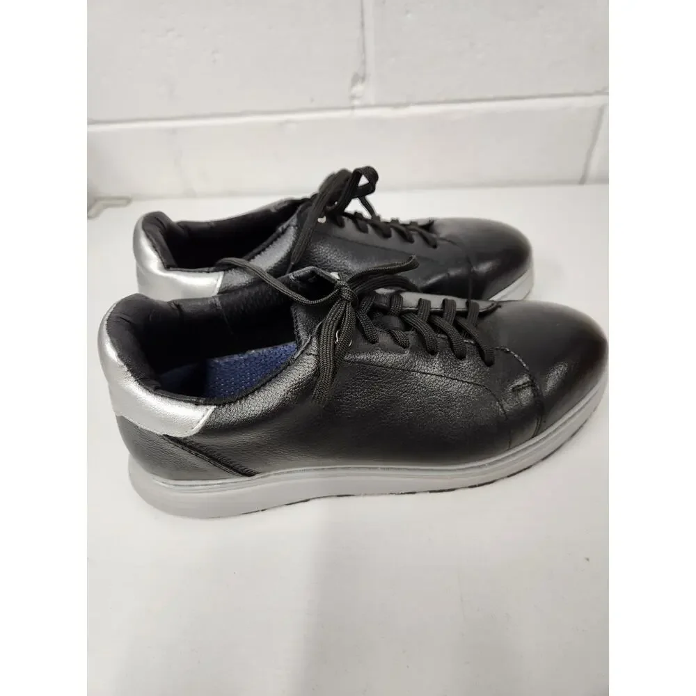Xena Workwear Rogue EH Work Shoes For Women's, Size 8, Black & Silver. Steel Toe
